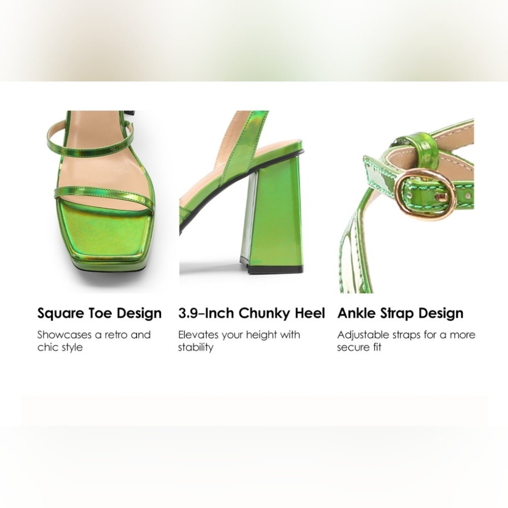 Green Platform Sandals - Picture 6 of 6